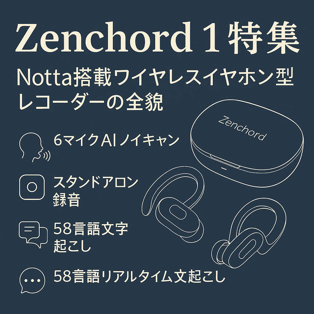 Zenchord 1 特集 — Notta搭載ワイヤレスイヤホン型レコーダーの